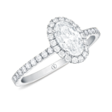 Bague Flora ovale or blanc diamant