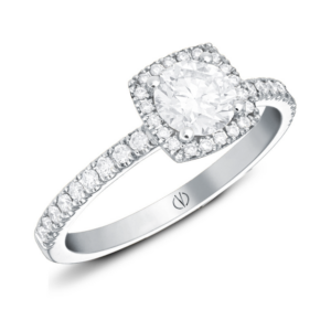 Bague Palmire demi serti platine diamant