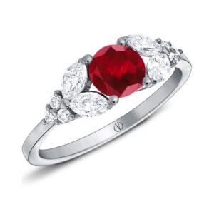bague Rosalie rubis en or blanc