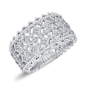 bague bandeau or et diamants
