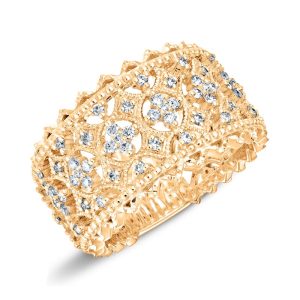 gold and diamond band ring