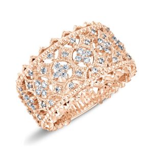gold and diamond band ring
