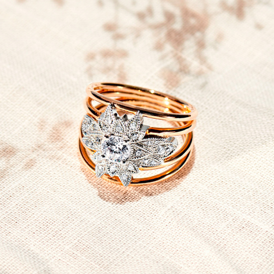 bague or rose et or blanc
