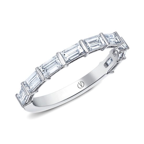 alliance femme or blanc diamant baguette