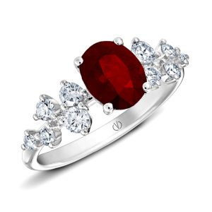 White gold ruby ring
