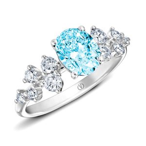 White gold aquamarine ring