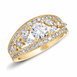 Yellow gold diamond ring