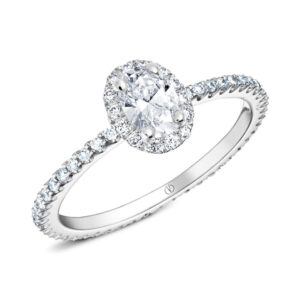 Bague solitaire or blanc diamant