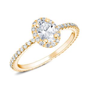 Bague solitaire or jaune diamant