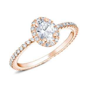 Bague solitaire or rose diamant