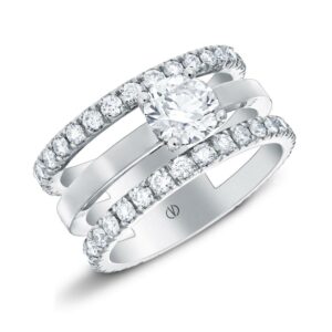 Bague femme or blanc diamants