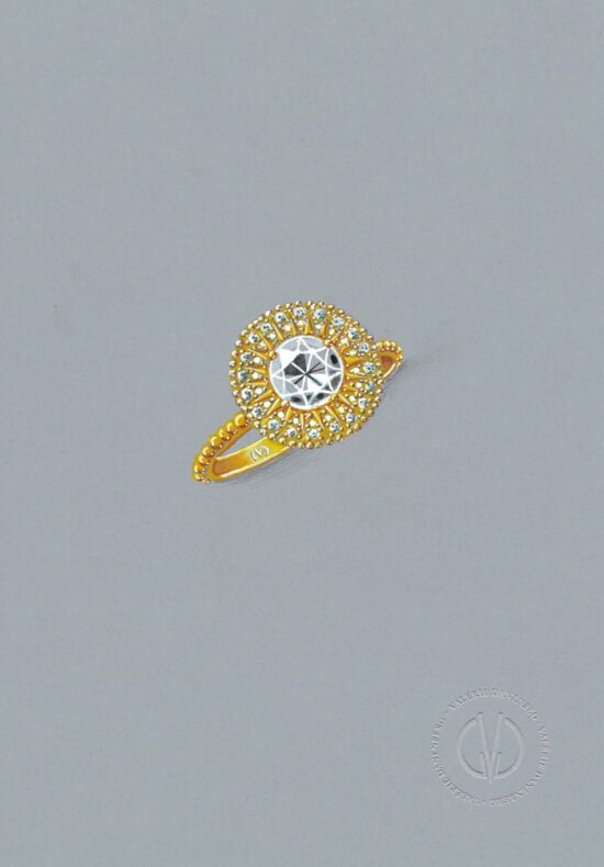 Bague or jaune diamant