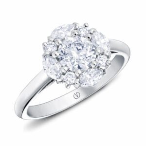 Bague femme or blanc diamants