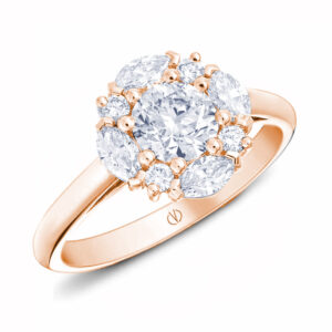 Bague femme or rose diamants