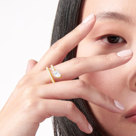 Bague or jaune diamant