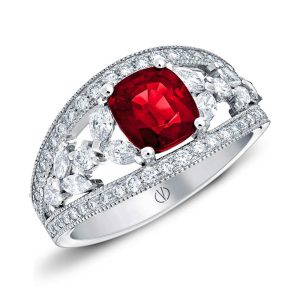 White Gold Ruby Bacchante Ring