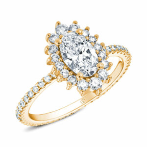 Azur Bague Femme Diamant Tour Complet Ovale Or Jaune