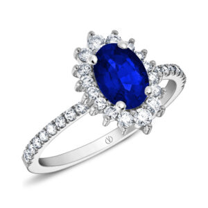 Azur Bague Femme Saphir Ovale Or Blanc